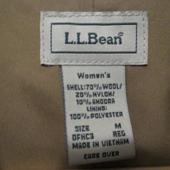 L.L. Bean Womens jacket blazer camel color Wool Angora blend 3 button size M - Picture 2 of 14